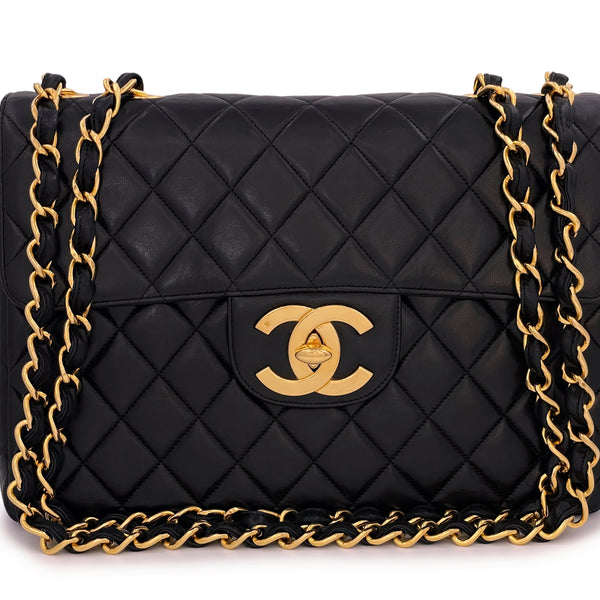 Chanel Vintage Black Jumbo Classic Flap Bag 24k GHW Lambskin – Boutique  Patina
