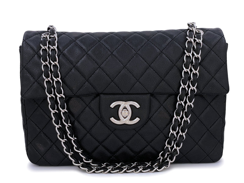 CHANEL Calfskin Quilted About Pearls Card Holder Flap With Chain Black  697579
