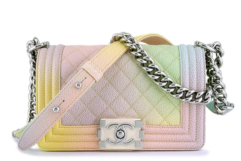 New 18P Chanel Pastel Rainbow Caviar Classic Boy Flap Bag – Boutique Patina