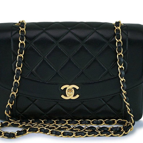Rare Chanel Vintage Black Medium Classic pocket Diana Flap Bag 24k GHW - Boutique  Patina