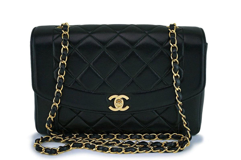 Rare Chanel Vintage Black Medium Classic pocket Diana Flap Bag 24k G –  Boutique Patina