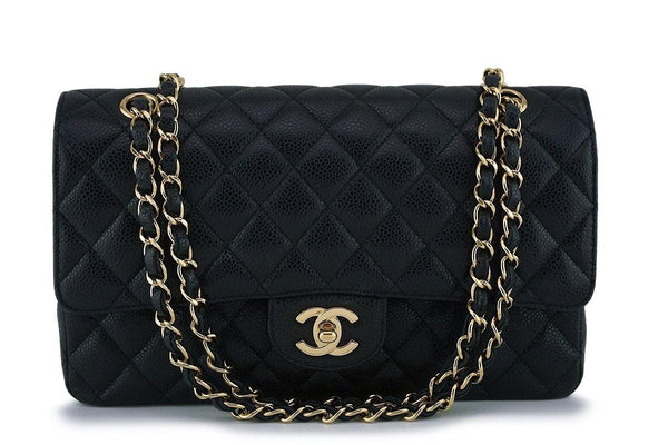 Chanel Black Caviar Classic Medium Double Flap Bag GHW - Boutique Patina