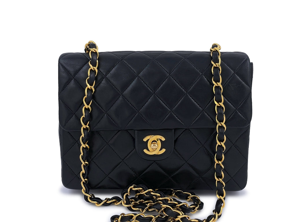 Chanel Vintage Rare Black Lambskin XL CC Mini Flap Bag – Classic