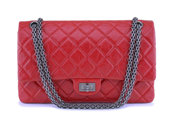 Chanel Red Aged Calfskin Reissue Medium 226 2.55 Flap Bag RHW - Boutique Patina