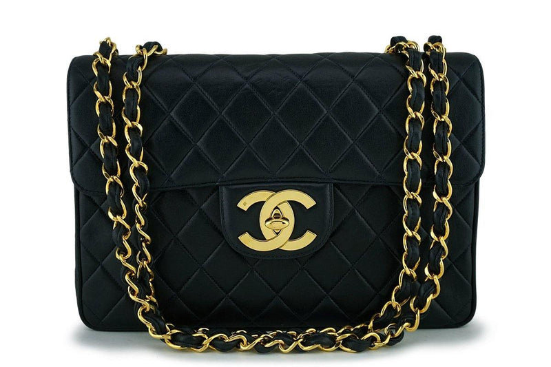 Chanel Vintage Lambskin Jumbo Classic Flap Bag 24k GHW - Boutique Patina