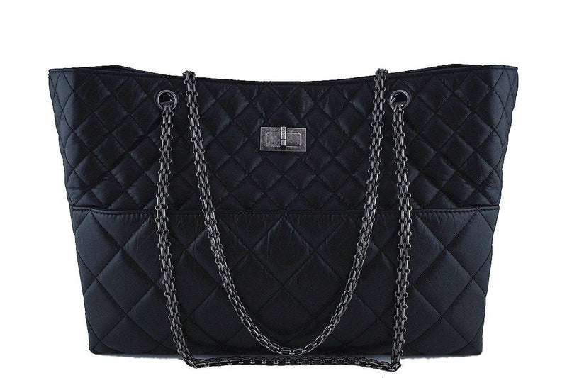 Chanel Classic Black Quilted Large Quilted Reissue Tote Bag - Boutique Patina