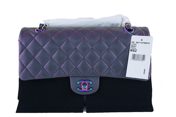 NWT 16C Chanel Iridescent Purple Medium Classic 2.55 Double Flap Bag - Boutique Patina