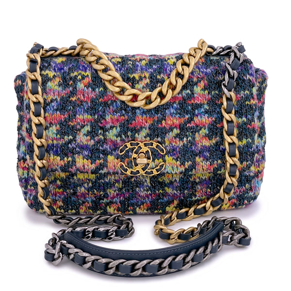 Chanel 19 Rainbow Houndstooth Tweed Wool Flap Bag Small – Boutique Patina