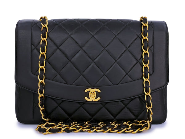 Rare Chanel Vintage 11in Large Diana Flap Bag 24k GHW - Boutique Patina