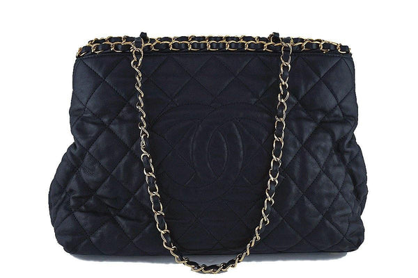 Chanel Black Quilted Timeless Chain Around Grand Shopping Tote GST Bag - Boutique Patina