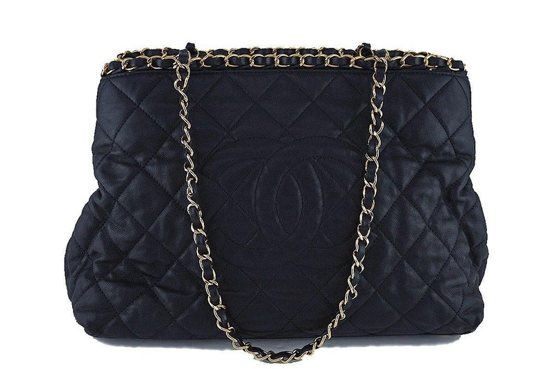 Chanel Black Quilted Timeless Chain Around Grand Shopping Tote GST Bag - Boutique Patina