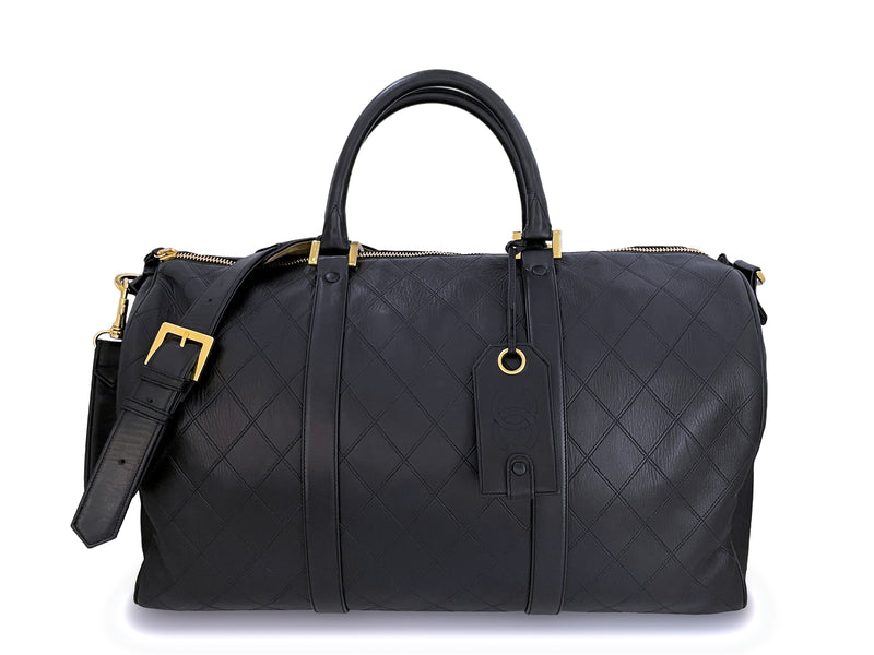 Chanel 1994 Vintage Black Large Quilted Duffle Bag 24k GHW – Boutique Patina