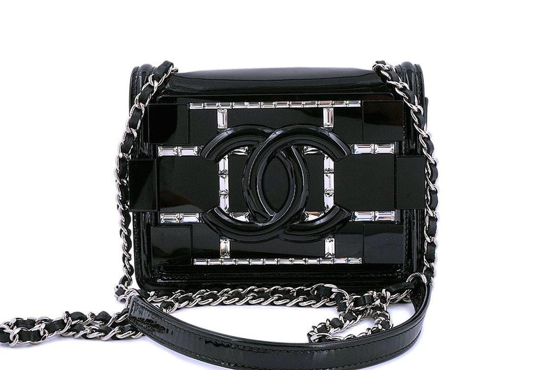 Chanel Black Patent Leather Lego Bag