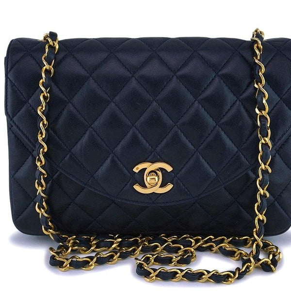 Chanel Vintage Lambskin Navy Blue Curved Flap Bag 24k GHW – Boutique Patina