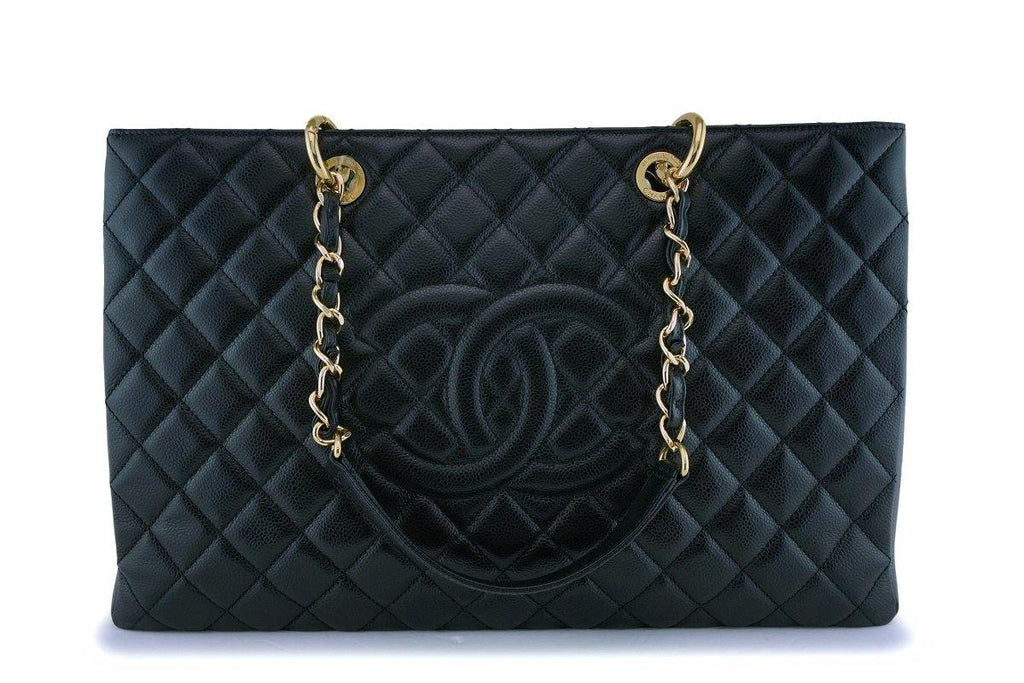 Chanel Black Caviar XL GST Grand Shopper Shopping Tote Bag GHW