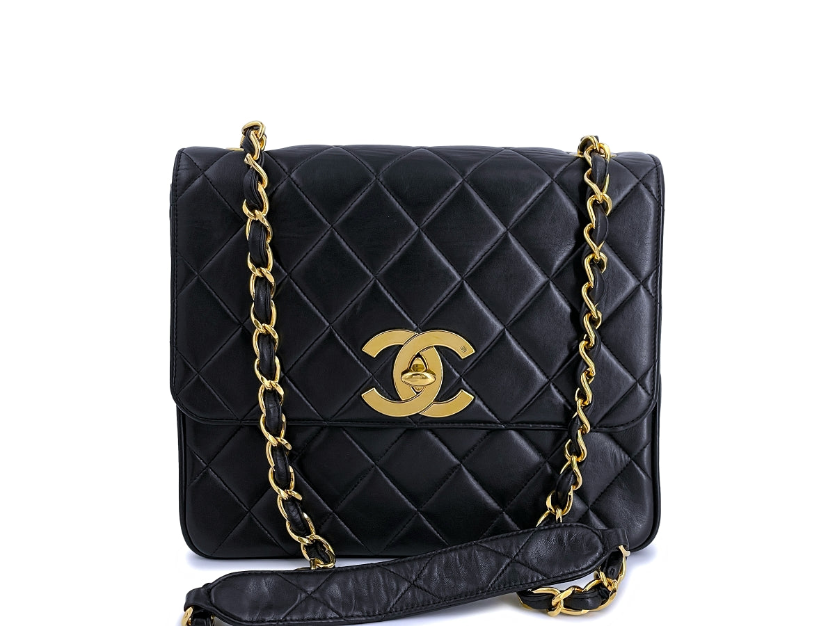 Chanel Vintage Black Oversized CC Medium Tall Classic 