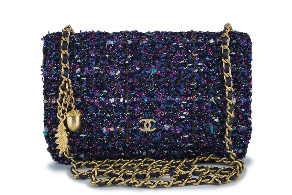 chanel purple tweed bag