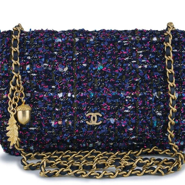 NIB 18K Chanel Purple Tweed Wallet on Chain w/Charms WOC Mini Flap Bag – Boutique  Patina