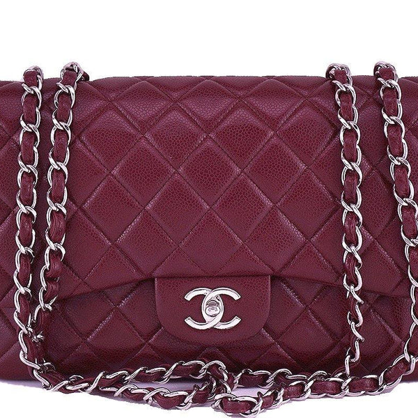 Red Quilted Caviar New Classic Double Flap Jumbo