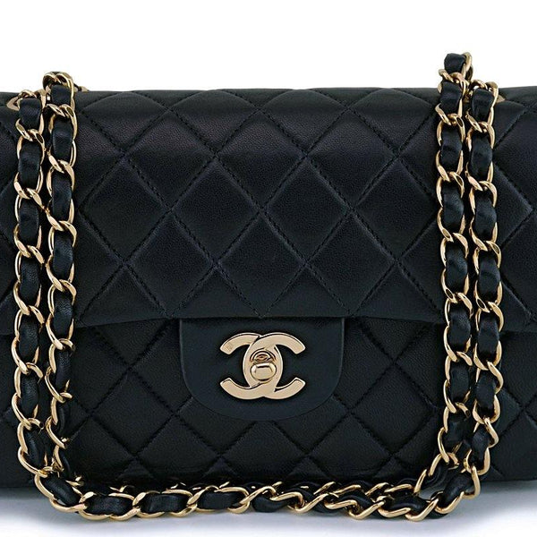 Chanel Vintage Black Circle CC Logo Vertical Mini Flap Bag 24k GHW