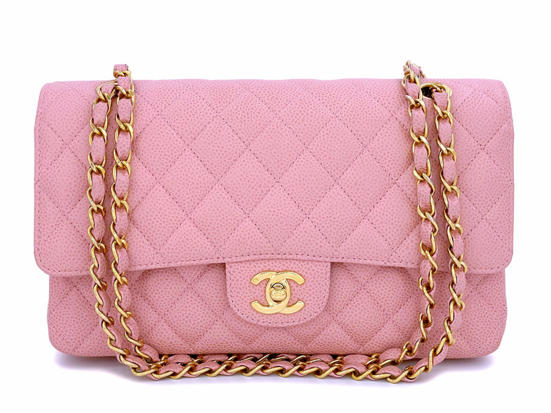 Chanel Mini Flap Bag Pink Caviar Antique Gold Hardware