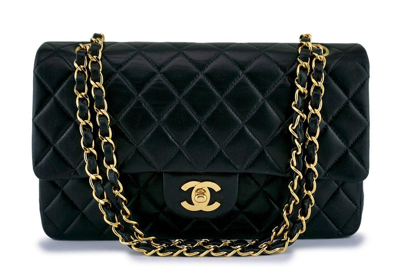 Chanel Black Lambskin Medium Classic Double Flap Bag 18k GHW - Boutique Patina