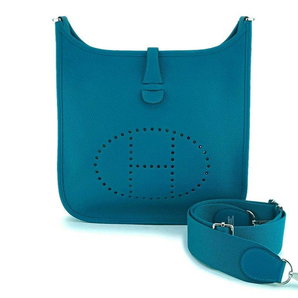 NIB Hermes Blue Green Vert Bosphore Evelyne III PM 29cm Bag PHW – Boutique  Patina