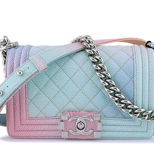 NIB 18P Chanel Pastel Rainbow Pink Caviar Classic Boy Flap Bag – Boutique  Patina