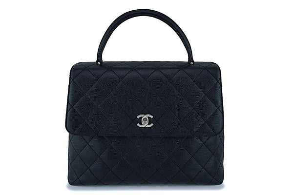 Chanel Black Caviar Classic Kelly Handheld Flap Tote Bag SHW - Boutique Patina