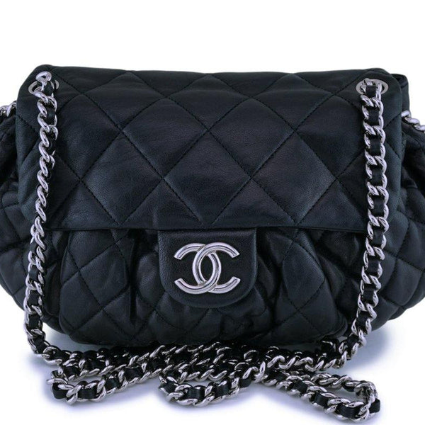 Chanel Black Textured Calf Medium Chain Around Crossbody Flap Bag SHW –  Boutique Patina