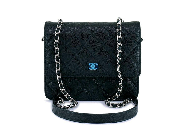 NIB Chanel Caviar Black Classic Square WOC Wallet on Chain Flap Bag - Boutique Patina
