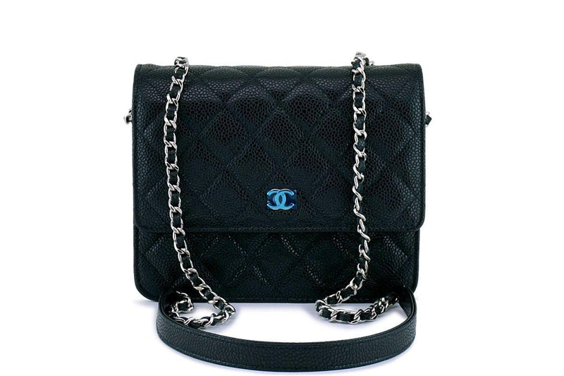 chanel black and white wallet womens
