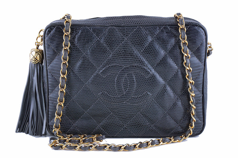 Pristine Chanel Vintage Lizard Gray Classic Quilted Camera Case Bag, R – Boutique  Patina