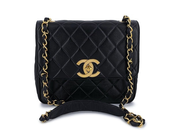 Chanel Vintage 1995 Square Medium Crossbody Classic Flap Bag 24k GHW - Boutique Patina