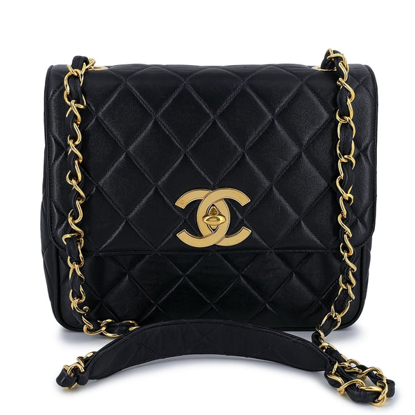 CHANEL+Flap+Rectangle+Shoulder+Bag+Mini+Black+Leather for sale online
