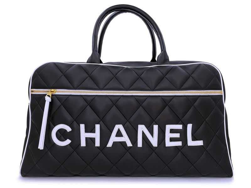 Pristine Chanel 1995 Vintage Black Letter Large Bowler Duffle Bag –  Boutique Patina