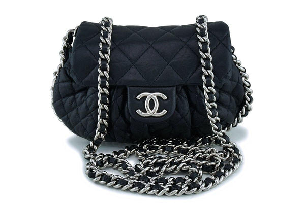 Chanel Black Mini/Small Chain Around Rounded Classic Cross Body Flap Bag - Boutique Patina