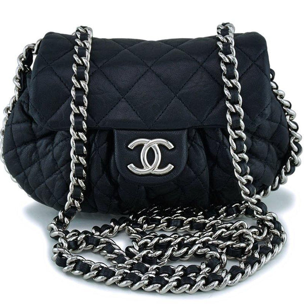 Chanel Black Mini/Small Chain Around Rounded Classic Cross Body