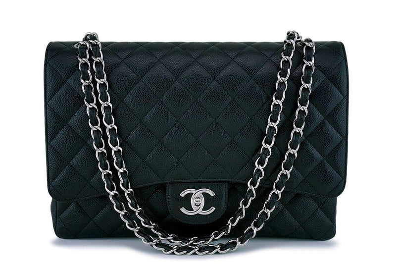 Chanel Black Caviar Maxi Double Flap Jumbo XL Bag SHW – Boutique Patina