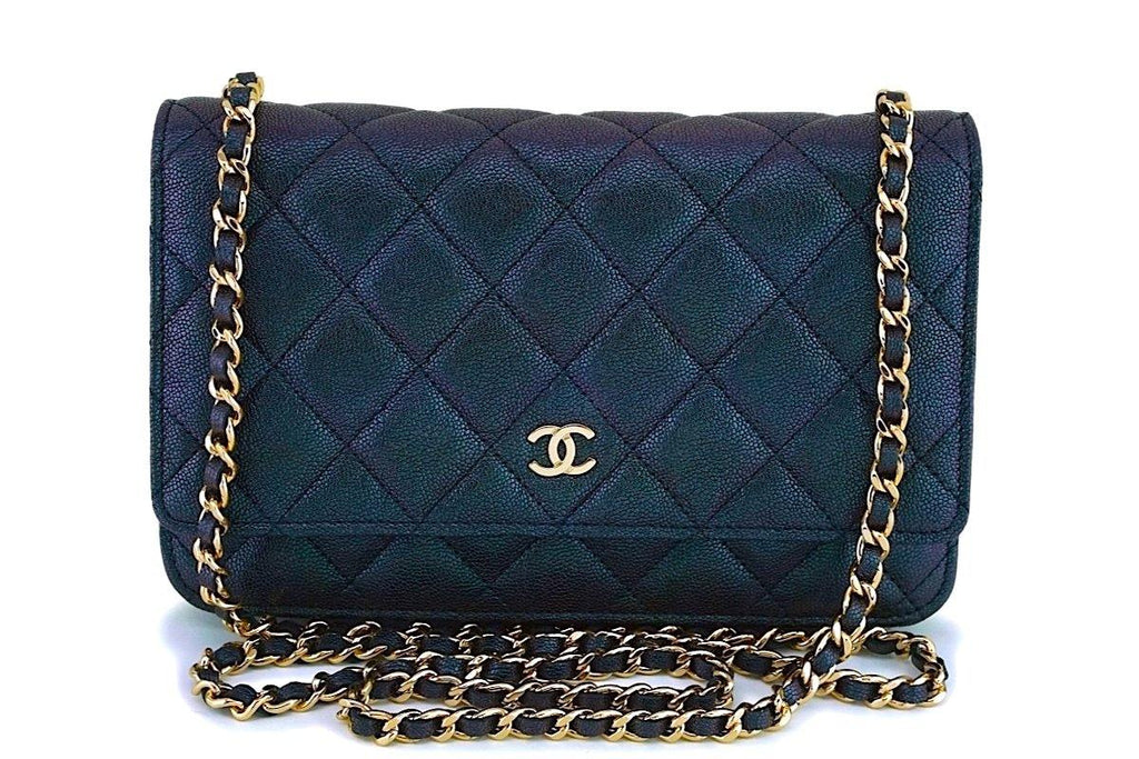 BNWT RARE 21K Authentic Chanel Iridescent Pink CC WOC Wallet On Chain  Handbag
