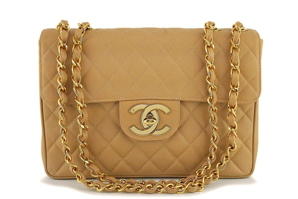 Chanel Beige Caviar Large Classic Kelly Flap Bag 24k GHW – Boutique Patina
