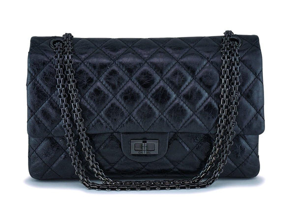 Chanel Metallic So Black 2.55 Reissue Classic Medium Double Flap Bag - Boutique Patina