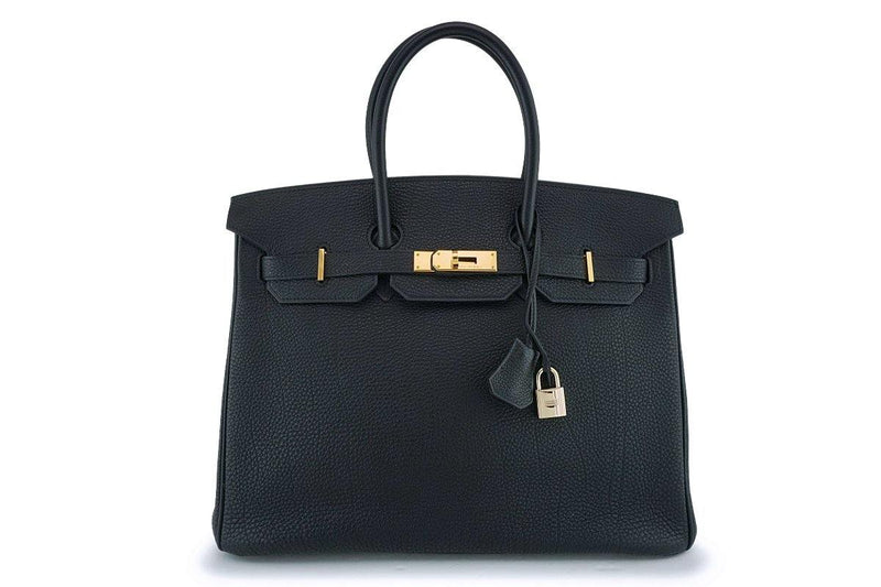 Hermes Black Togo Calfskin 35cm Birkin Tote Bag GHW - Boutique Patina