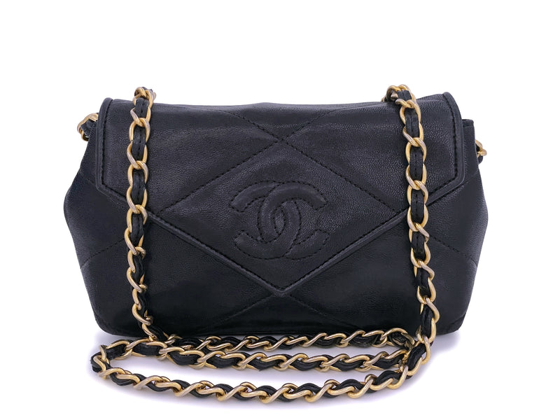 Chanel 1988 Vintage Black Timeless Mini Flap Bag 24k GHW - Boutique Patina