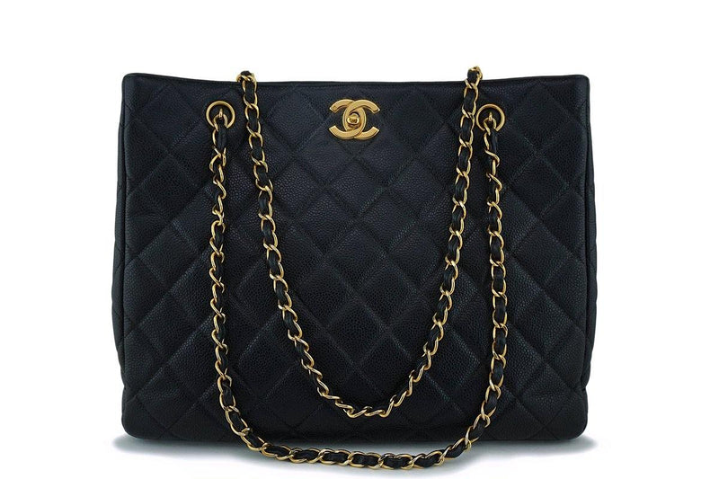 Chanel Black Caviar Timeless Classic Tote Bag 24k GHW - Boutique Patina