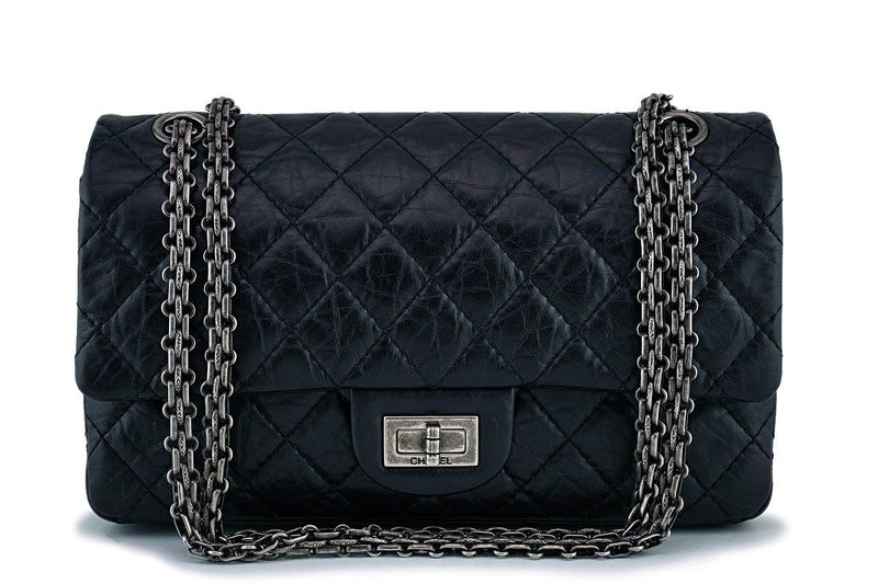 Chanel Black 225 2.55 Classic Reissue Flap Bag Small/Medium RHW