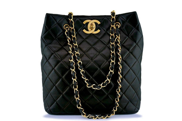 Chanel Vintage Black Jumbo CC Soft Classic Shopper Tote Bag - Boutique Patina