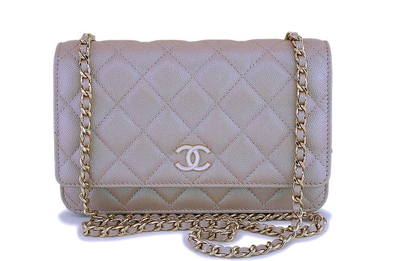 NIB 19S Chanel Iridescent Taupe Beige Gold Pearly CC Wallet on Ch – Boutique Patina