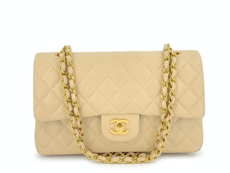 Chanel Vintage 1994 Beige Lambskin Medium Classic Double Flap Bag 24k –  Boutique Patina