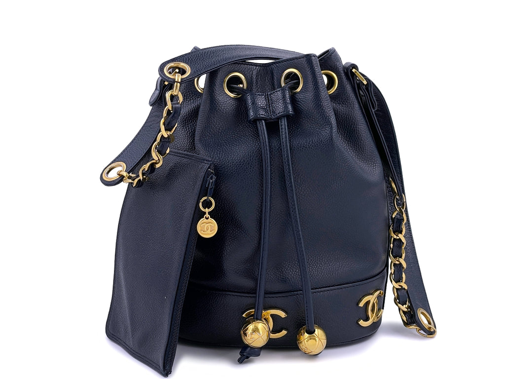 Chanel Vintage Black Caviar Drawstring Bucket Bag Small 24k GHW – Boutique  Patina
